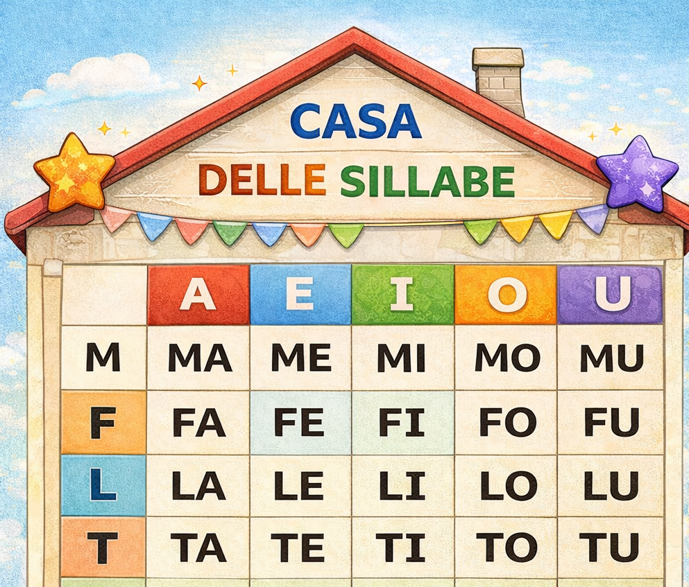 Casa delle sillabe per imparare a leggere