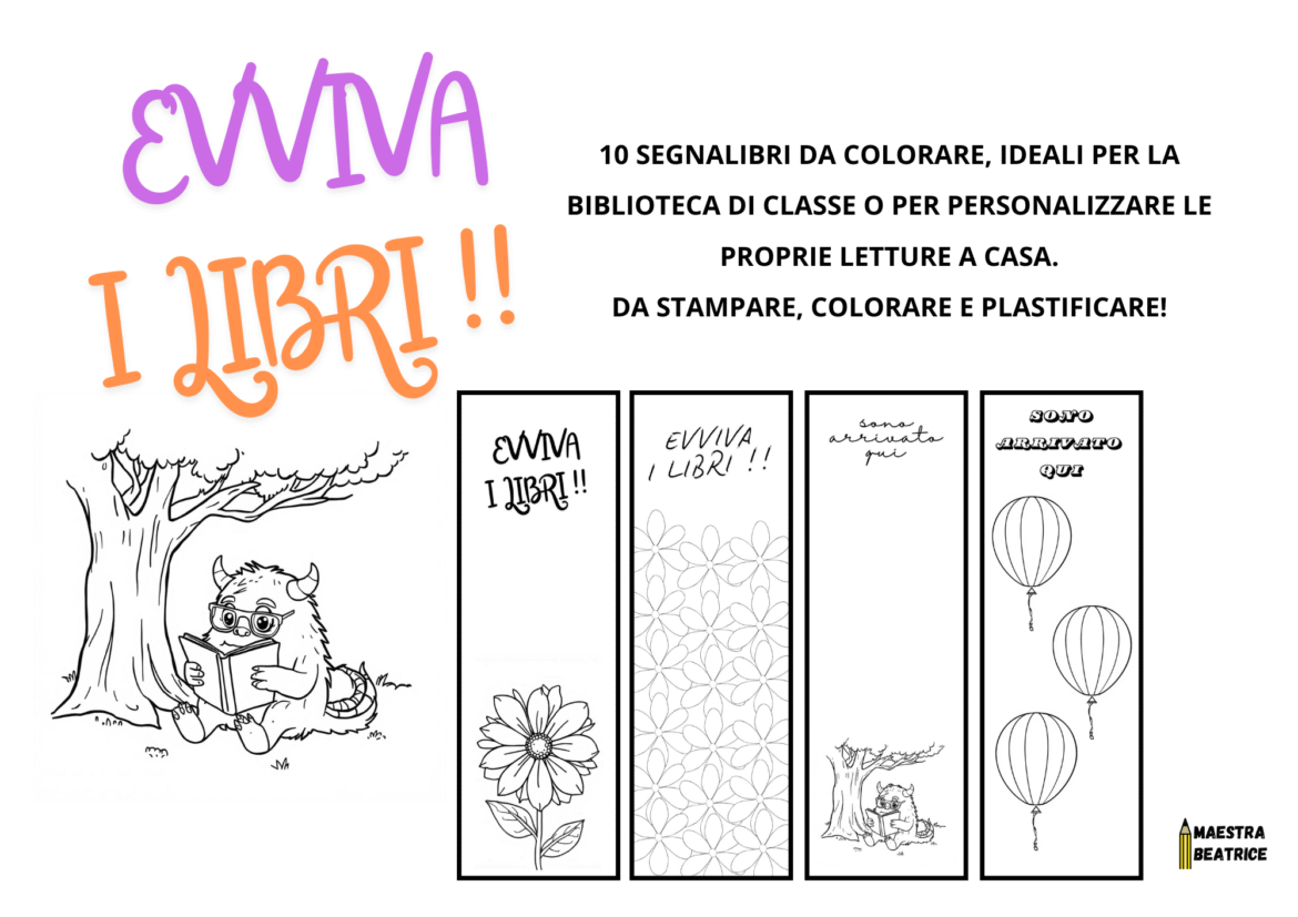 SEGNALIBRI DA COLORARE