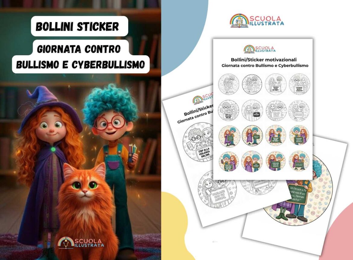 sticker bollini giornata contro bullismo e cyberbullismo