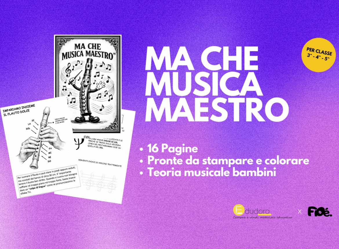 Copertina MA CHE MUSICA MAESTRO: Quaderno Operativo di Musica e Flauto Dolce (Classi 3^-4^-5^)