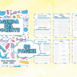 Agenda del docente settimanale 2026 – 2027 stampabile – tema materiale scolasticoDigitale