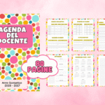 Agenda del docente settimanale 2026 – 2027 stampabile – tema fiori bluDigitale
