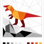 Colorazione matematica, addizione da 1 a 10, giornata dei dinosauri, preistoria, matematica e arte, calcola e colora