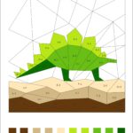 Colorazione matematica, sottrazione da 1 a 10, giornata dei dinosauri, preistoria, matematica e arte, calcola e colora