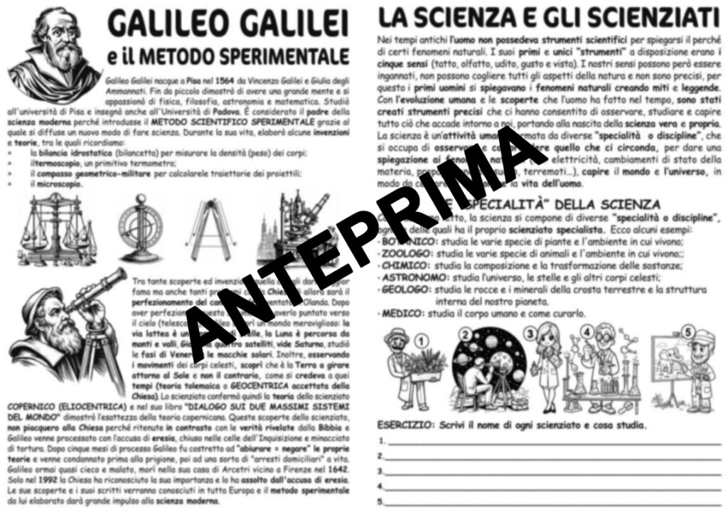 GALILEO GALILEI E IL METODO SPERIMENTALE - SCUOLA PRIMARIA • Edudoro