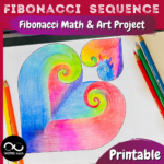 Fibonacci Math & Art Project Fibonacci Sequence Spiral Rectangle Golden RatioDigitale