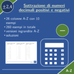 Addizione di numeri decimali positivi e negativi | matematica | 26 colonneDigitale