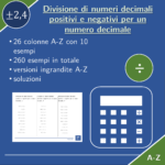 Divisione di numeri decimali positivi e negativi per un numero intero | matematica | 26 colonneDigitale