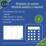 Moltiplicazione e divisione di numeri decimali positivi e negativi | matematica | 26 colonneDigitale