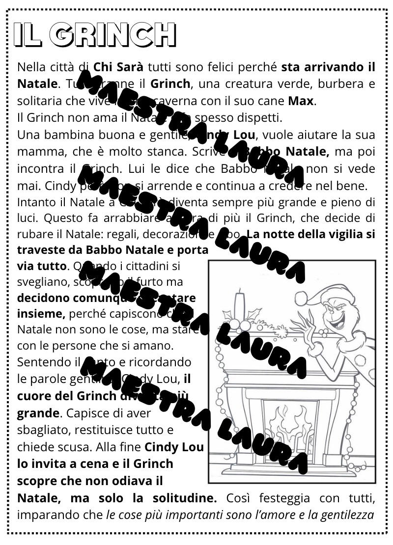 Testo e comprensione della storia del Grinch