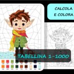 Tabellina, Colorare in base ai risultati della moltiplicazioni 1-500, matematica invernale, Ciufolotto, calcola e coloraDigitale